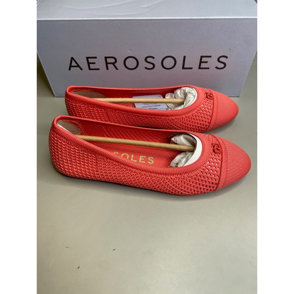 Aerosoles Annelie Coral Knit Ballet Flats Womens 6.5W Wide Slip On Shoes NEW